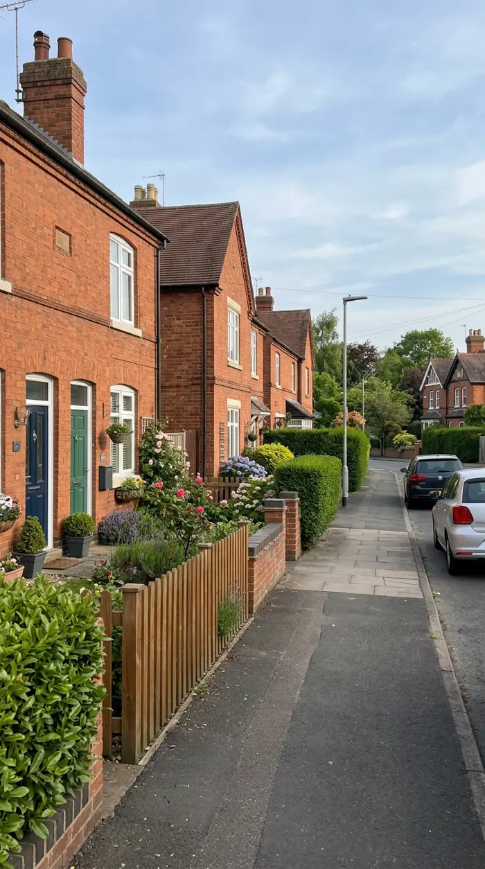 A residential street in Leicestershire